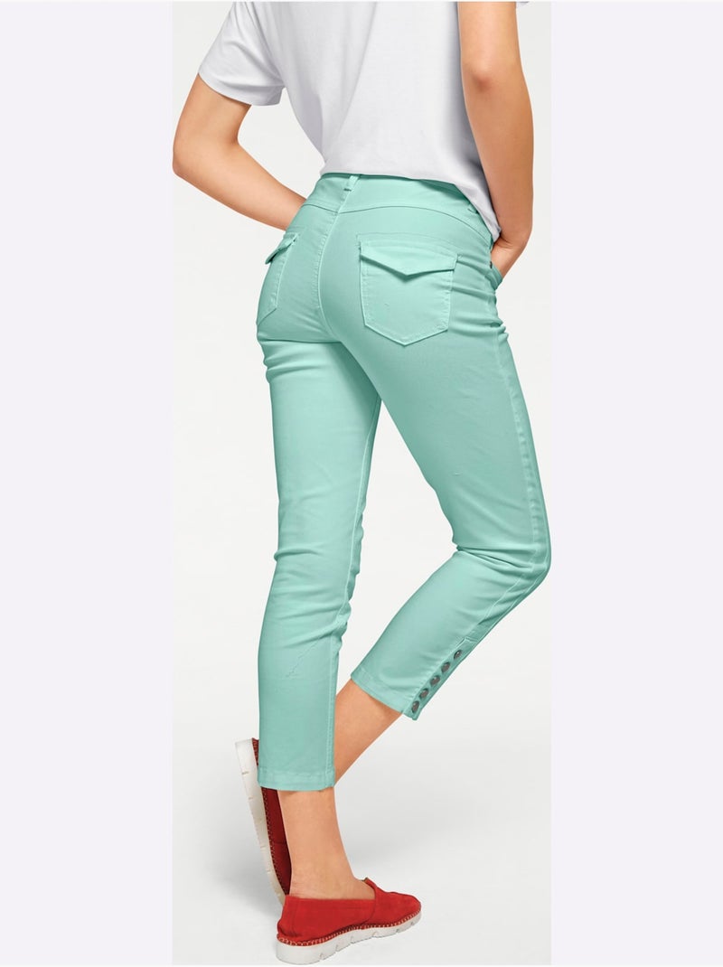 Pantalon 7/8 Coupe Skinny - Taille Standard - Helline Turquoise - Kiabi