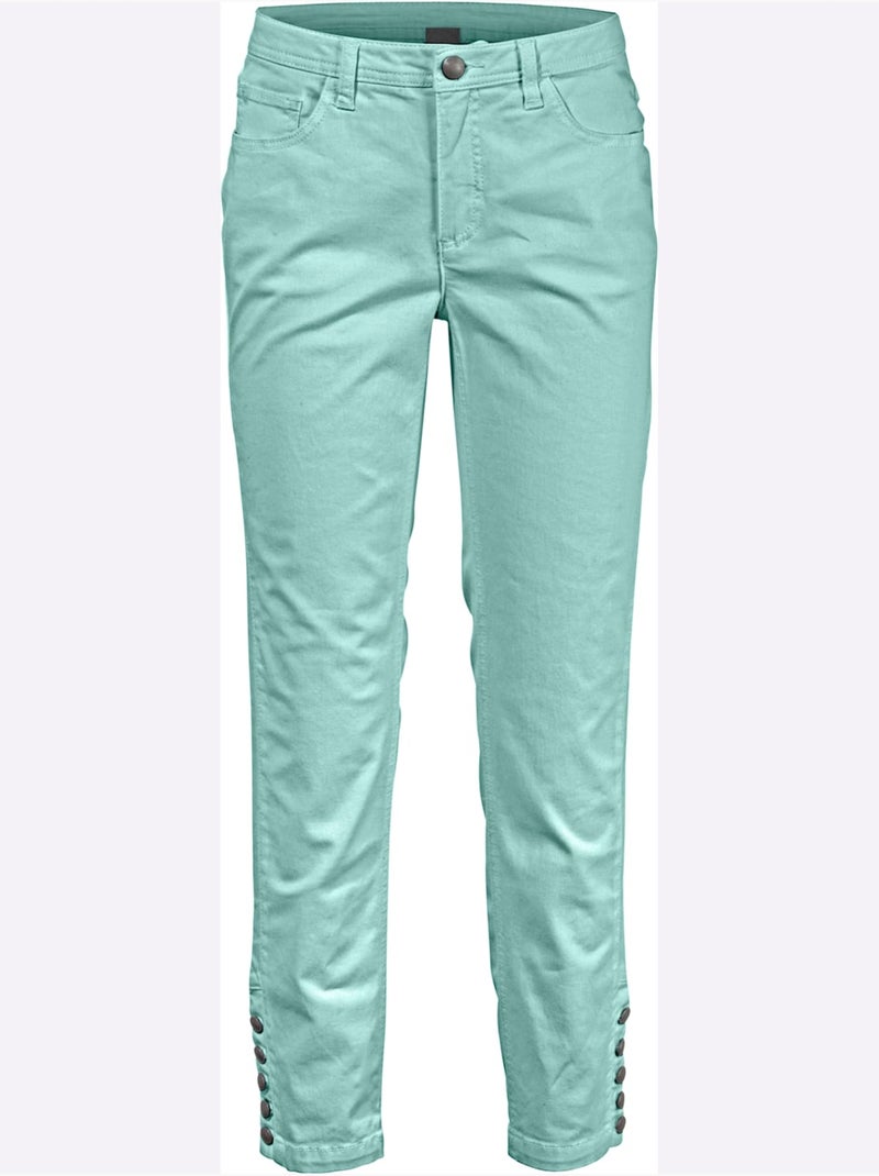 Pantalon 7/8 Coupe Skinny - Taille Standard - Helline Turquoise - Kiabi