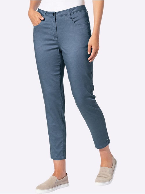 Pantalon 7/8 en coton avec coupe 5 poches et détails décoratifs - Taille standard - Witt - Kiabi