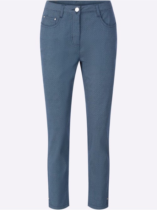 Pantalon 7/8 en coton avec coupe 5 poches et détails décoratifs - Taille standard - Witt - Kiabi