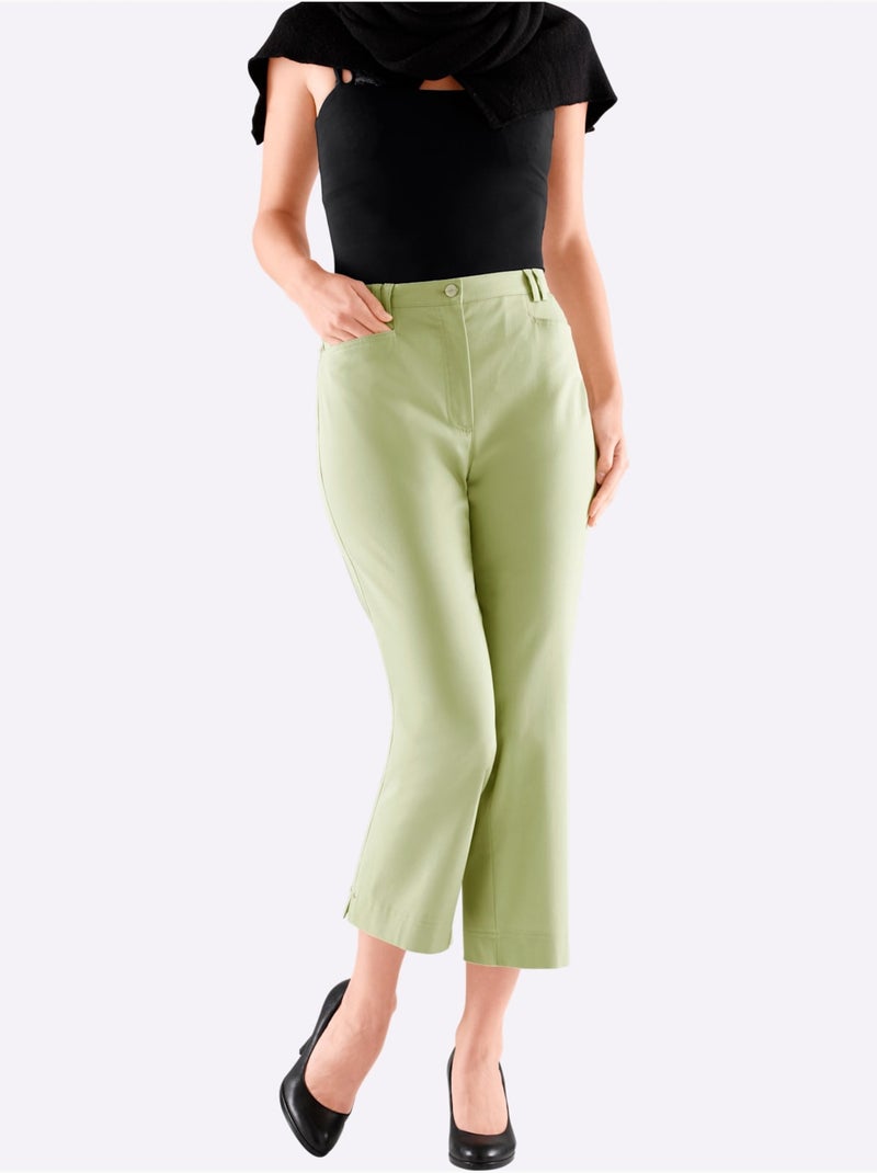 Pantalon 7/8 en tissu respirant avec fermeture à glissière et poches - Taille courte - Witt Vert tilleul - Kiabi