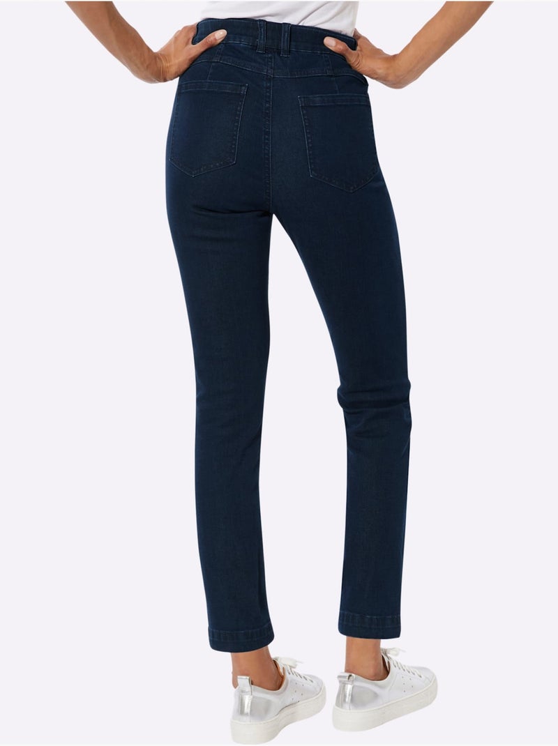 Pantalon 7/8 Extensible Et Confortable à Porter - Taille Standard - helline Bleu foncé - Kiabi