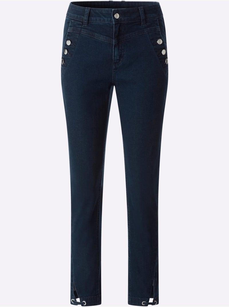 Pantalon 7/8 Extensible Et Confortable à Porter - Taille Standard - helline Bleu foncé - Kiabi