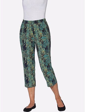 Pantalon 7/8 imprimé serpent avec ceinture élastique et poches - taille standard - moda vilona