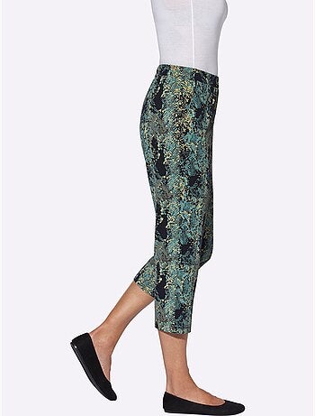 Pantalon 7/8 imprimé serpent avec ceinture élastique et poches - taille standard - moda vilona