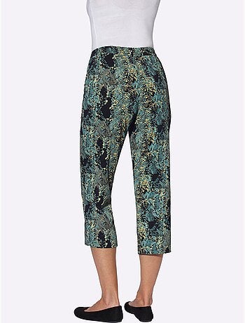 Pantalon 7/8 imprimé serpent avec ceinture élastique et poches - taille standard - moda vilona