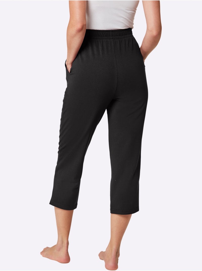 Pantalon 7/8 Jersey Fin - Taille Standard - Witt Noir - Kiabi
