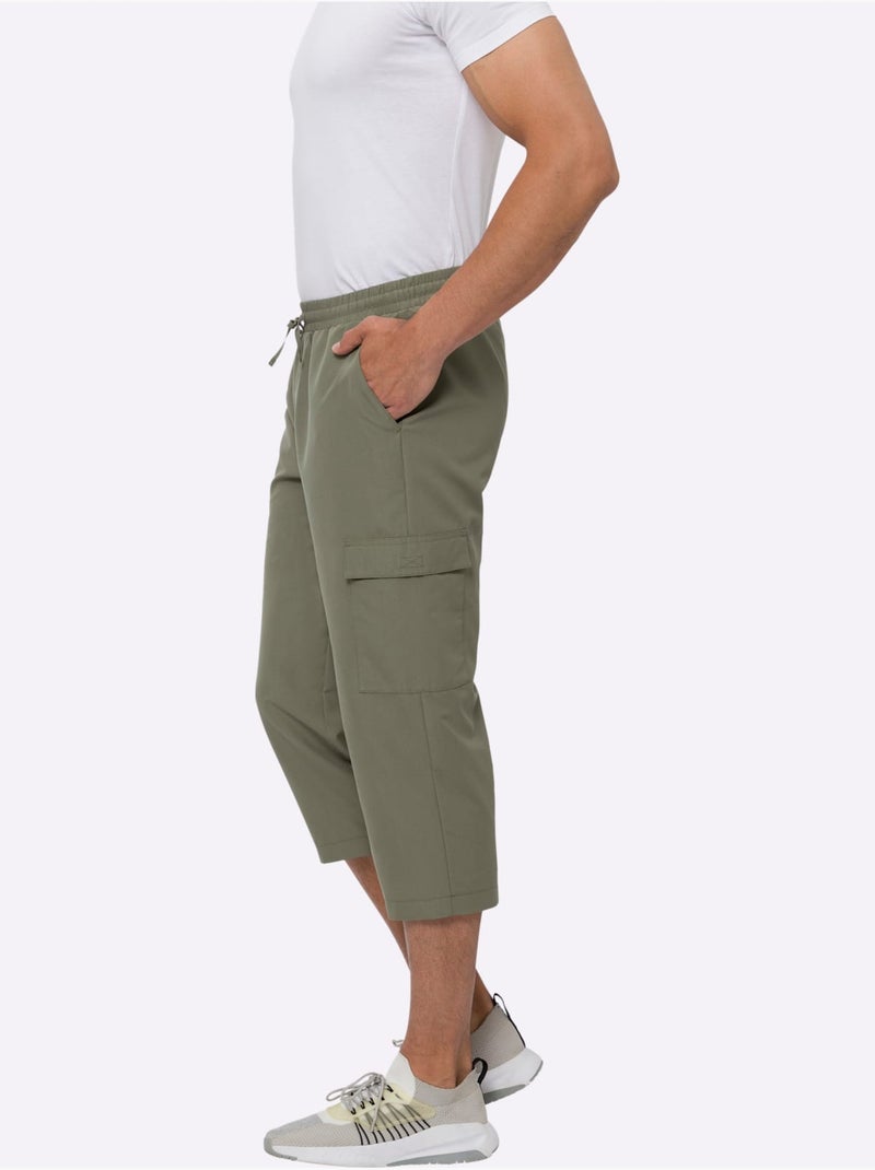 Pantalon 7/8 Matière Facile à Entretenir - Taille Standard - Moda Vilona Kaki - Kiabi