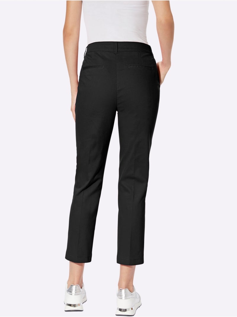 Pantalon 7/8 œillets Au Bas Des Jambes - Taille Standard - Helline Noir - Kiabi