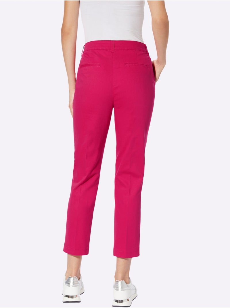 Pantalon 7/8 œillets Au Bas Des Jambes - Taille Standard - helline Rose fushia - Kiabi