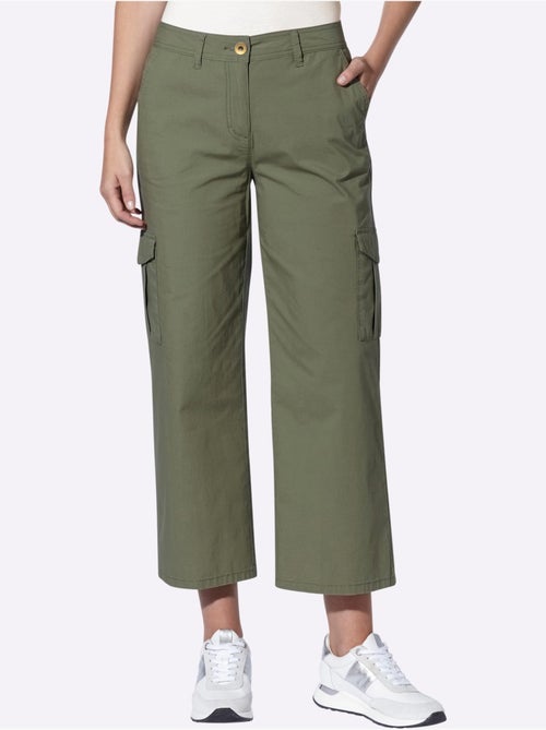 Pantalon 7/8 Poches Cargo Plaquées - Taille Standard - Helline - Kiabi Pantalon 7/8 Poches Cargo Plaquées - Taille Standard - Helline - Kiabi