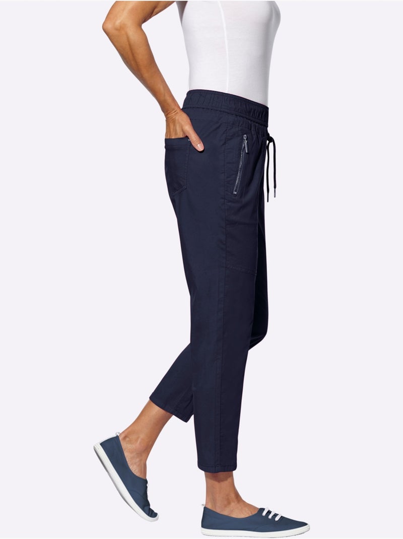 Pantalon 7/8 Qualité Coton - Taille Standard - Witt Bleu marine - Kiabi