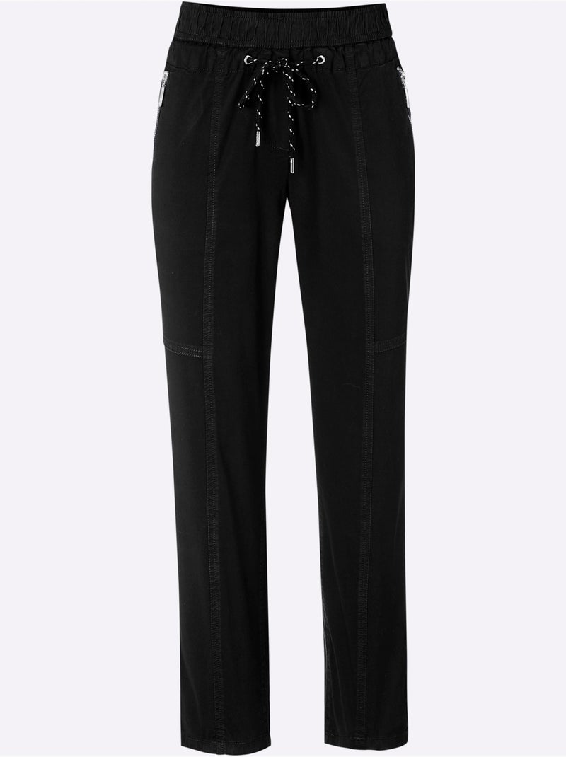 Pantalon 7/8 Qualité Coton - Taille Standard - Witt Noir - Kiabi