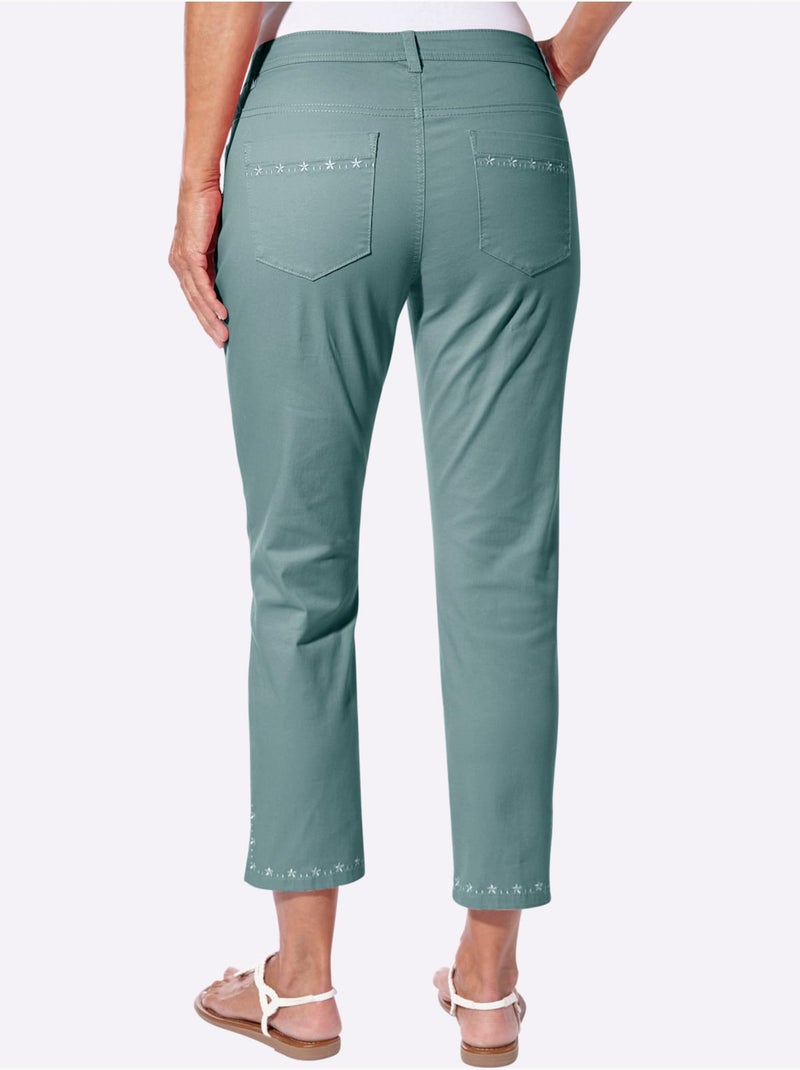 Pantalon 7/8 Qualité Coton - Taille Standard - Witt Vert - Kiabi