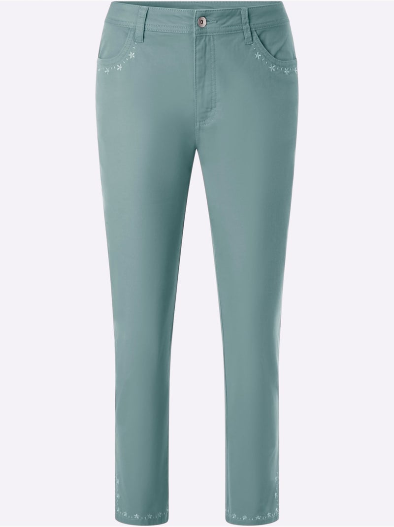 Pantalon 7/8 Qualité Coton - Taille Standard - Witt Vert - Kiabi
