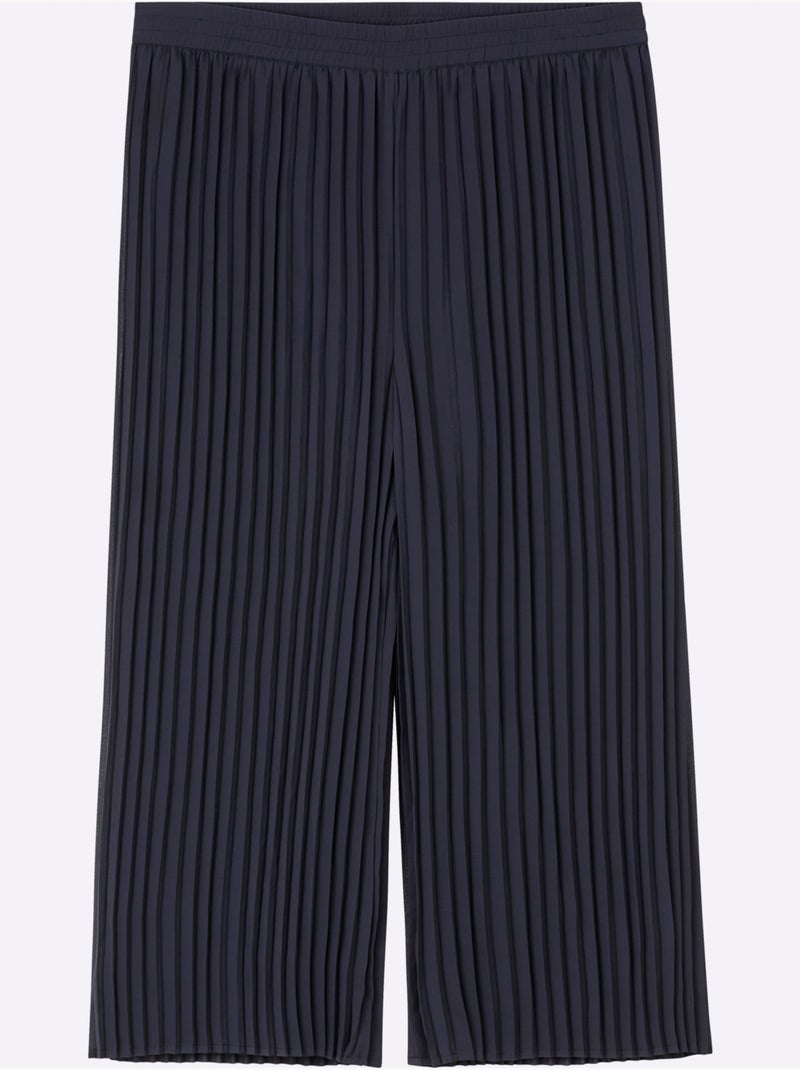 Pantalon 7/8 Qualité Plissée Tendance - Taille Standard - Sheego Bleu foncé - Kiabi
