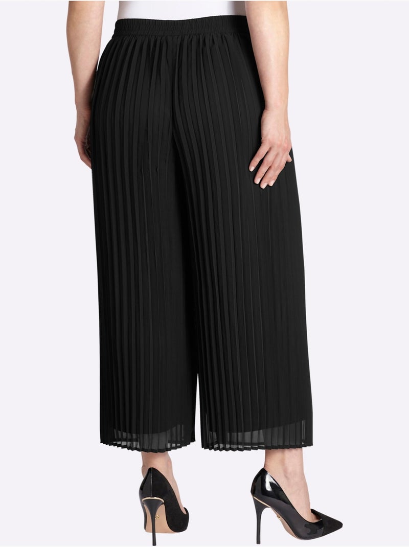 Pantalon 7/8 Qualité Plissée Tendance - Taille Standard - Sheego Noir - Kiabi