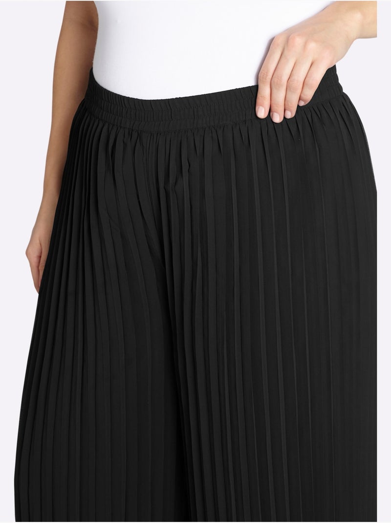 Pantalon 7/8 Qualité Plissée Tendance - Taille Standard - Sheego Noir - Kiabi