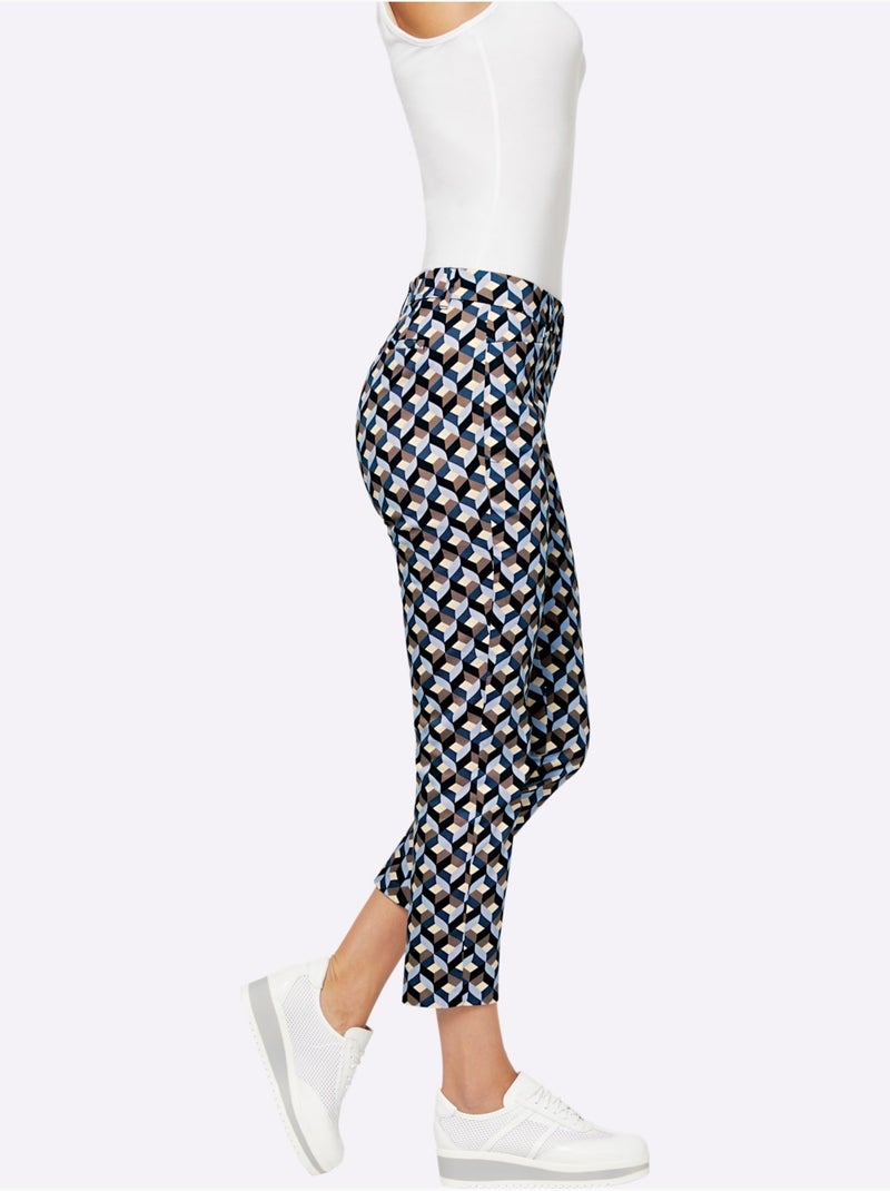 Pantalon 7/8 Superbe Motif Graphique - Taille Standard - Helline Bleu - Kiabi