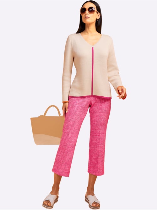 Pantalon 7/8 Tissu Structuré De Qualité - Taille Standard - Helline - Kiabi Pantalon 7/8 Tissu Structuré De Qualité - Taille Standard - Helline - Kiabi