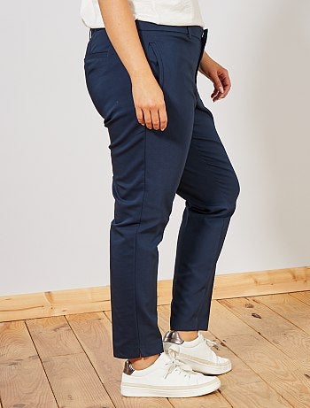 Pantalon 7/8e en satin de coton - Kiabi