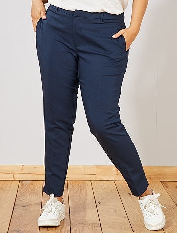 Pantalon 7/8e en satin de coton - Kiabi