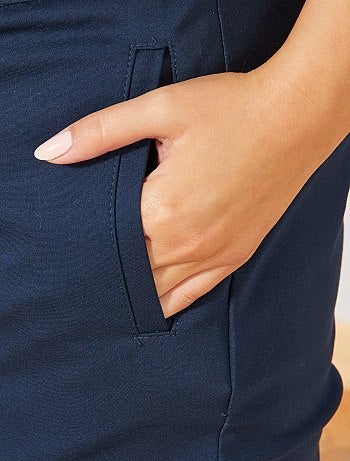 Pantalon 7/8e en satin de coton - Kiabi