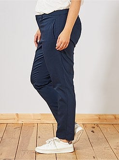 Pantalon 7/8e en satin de coton - Kiabi