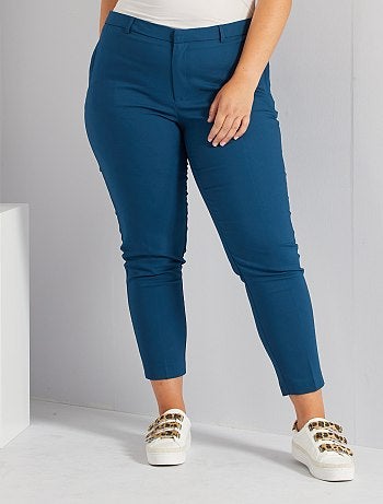 Pantalon 7/8e en satin de coton - Kiabi
