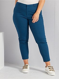 Pantalon 7/8e en satin de coton - Kiabi