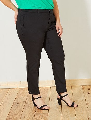 Pantalon 7/8e en satin de coton - Kiabi