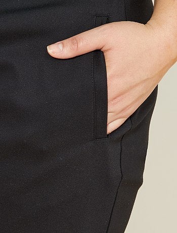 Pantalon 7/8e en satin de coton - Kiabi