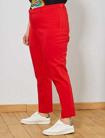 Pantalon 7/8e en satin de coton - Kiabi