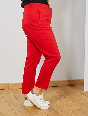 Pantalon 7/8e en satin de coton - Kiabi