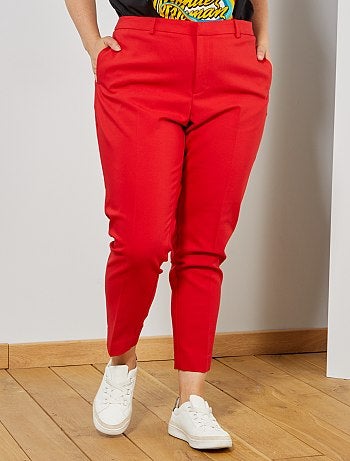 Pantalon 7/8e en satin de coton - Kiabi