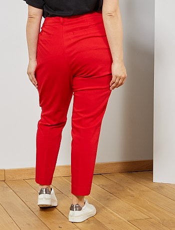 Pantalon 7/8e en satin de coton - Kiabi