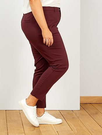 Pantalon 7/8e en satin de coton - Kiabi