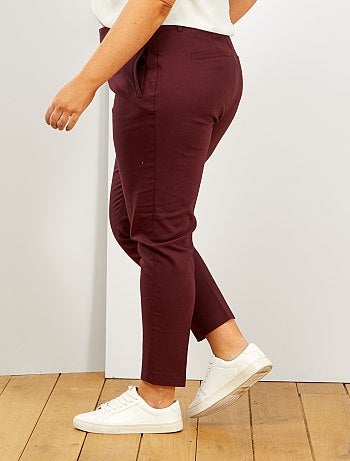 Pantalon 7/8e en satin de coton - Kiabi