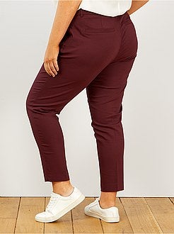 Pantalon 7/8e en satin de coton - Kiabi