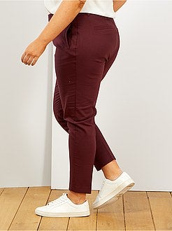 Pantalon 7/8e en satin de coton - Kiabi