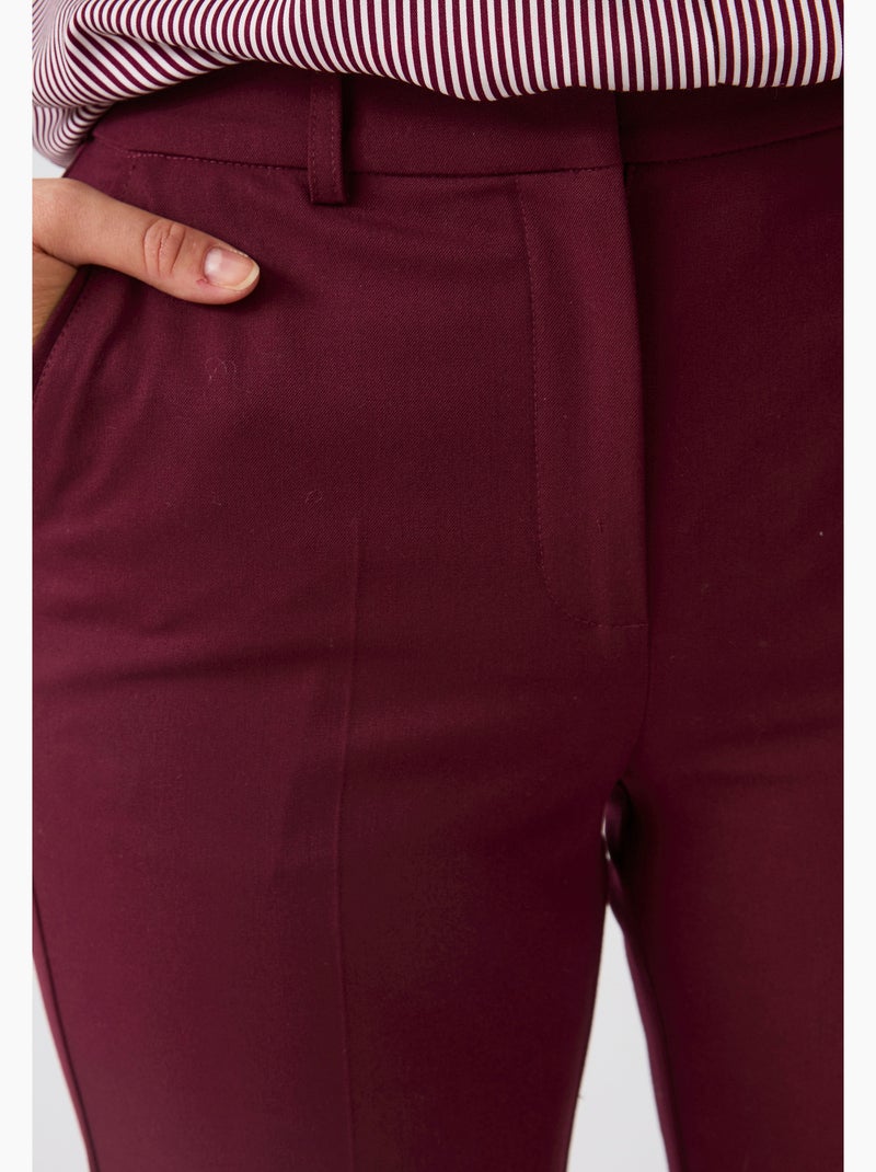 Pantalon 7/8ème bi-stretch - Damart Blanc Bordeaux - Kiabi