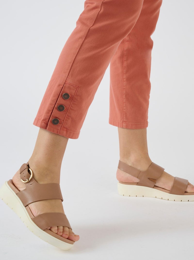Pantalon 7/8ème boutons bas de jambes - Damart Abricot - Kiabi