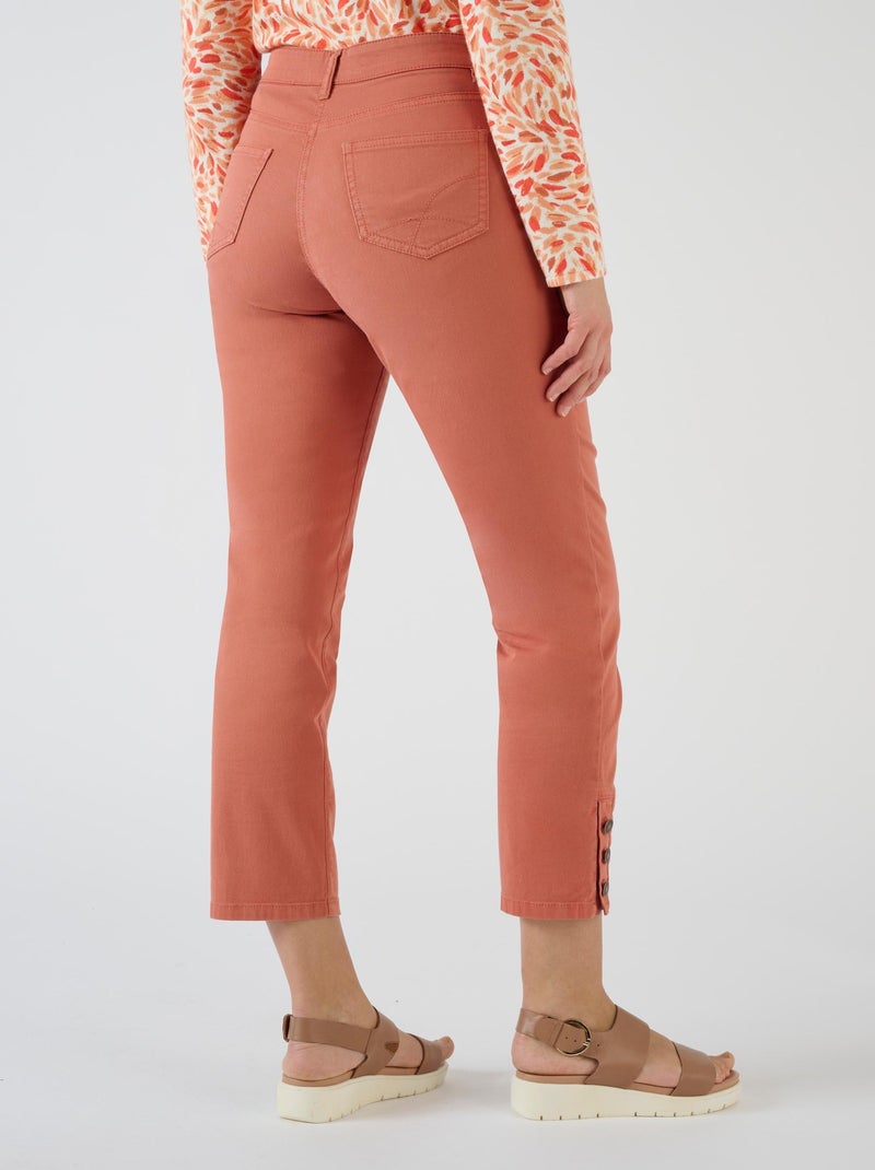 Pantalon 7/8ème boutons bas de jambes - Damart Abricot - Kiabi