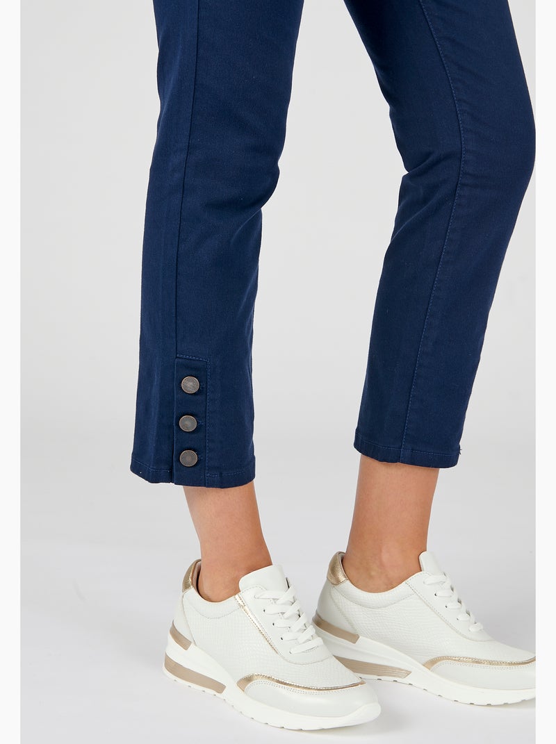 Pantalon 7/8ème boutons bas de jambes - Damart Bleu - Kiabi