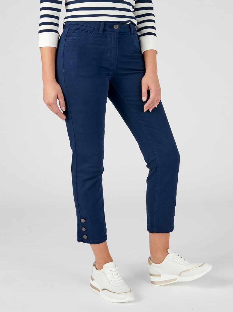 Pantalon 7/8ème boutons bas de jambes - Damart Bleu marine - Kiabi