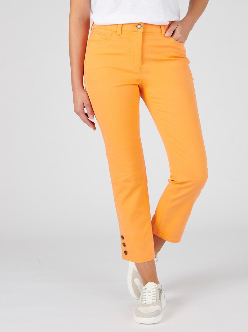 Pantalon 7/8ème boutons bas de jambes - Damart Orange - Kiabi