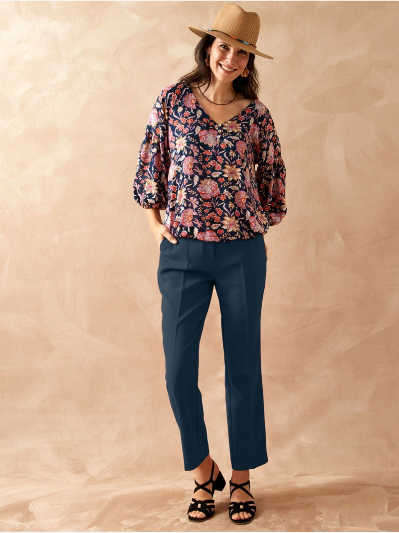 Pantalon 7/8ème coupe fuselée - DAXON Bleu marine - Kiabi