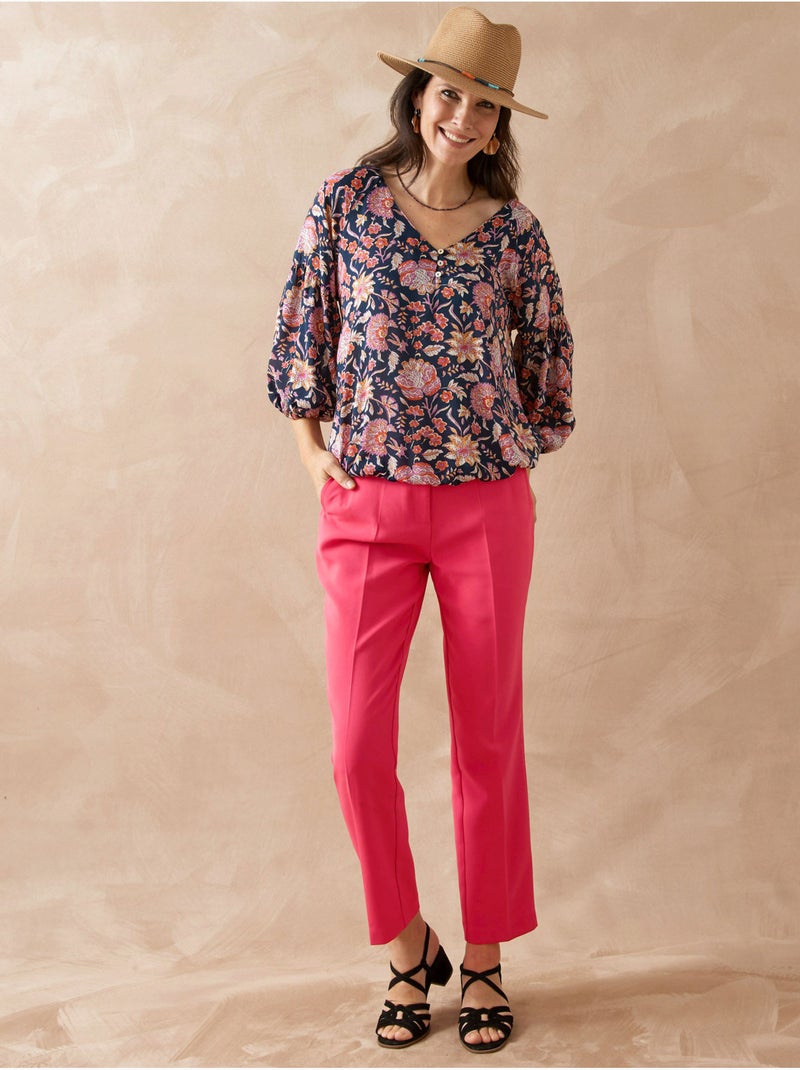 Pantalon 7/8ème coupe fuselée - DAXON Framboise - Kiabi
