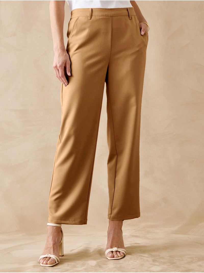 Pantalon 7/8ème élastiqué dos - DAXON Camel - Kiabi