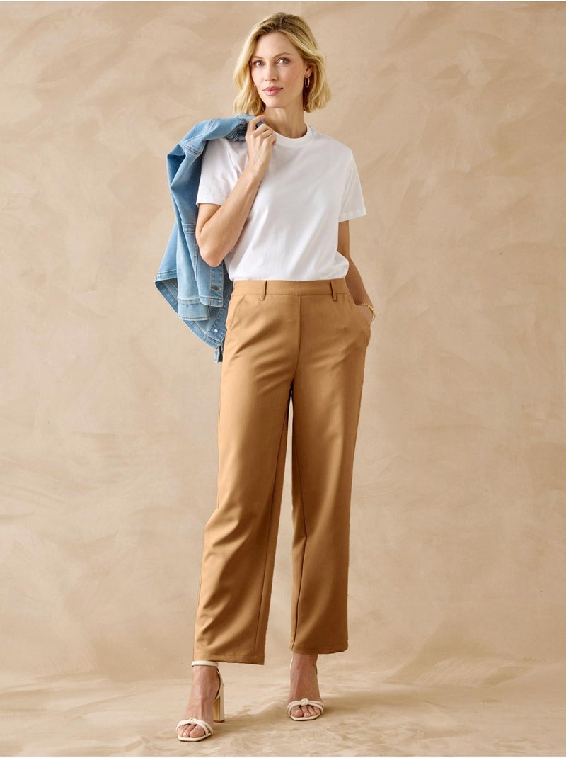 Pantalon 7/8ème élastiqué dos - DAXON Camel - Kiabi